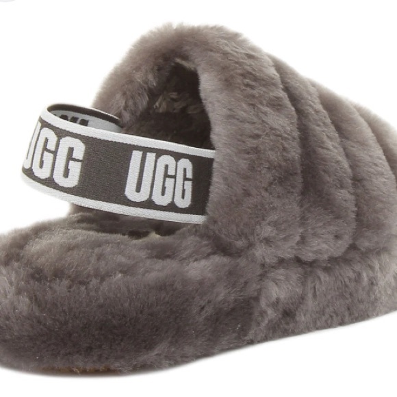 UGG Fluff Yeah Slippers in Grey EUC Size11 - Picture 2 of 6